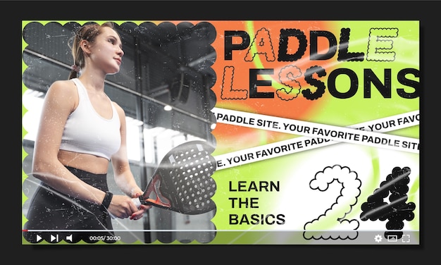 Vetor grátis miniatura do youtube de tênis de remo