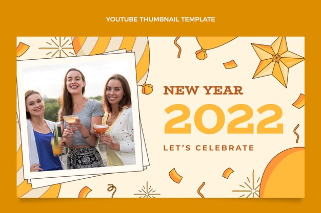 Miniatura do youtube desenhada à mão para o ano novo