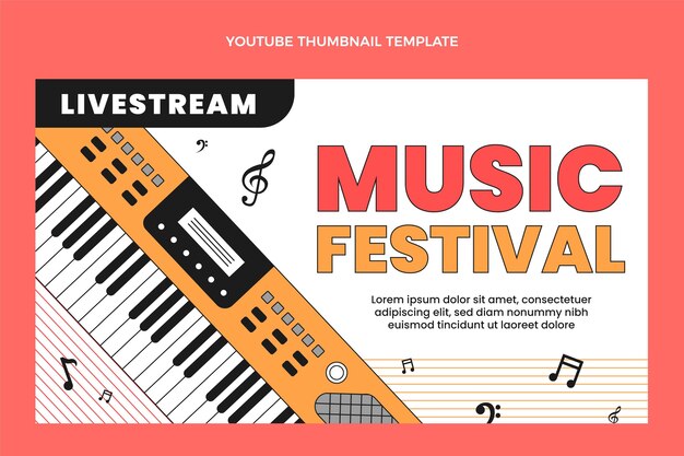 Miniatura do youtube do festival de música minimalista plana
