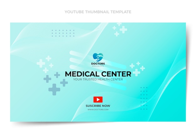 Vetor grátis miniatura do youtube médico gradiente
