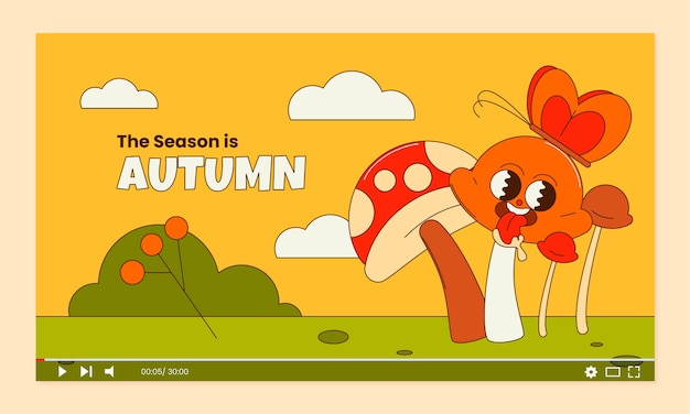 Vetor grátis miniatura do youtube para a celebração da temporada de outono