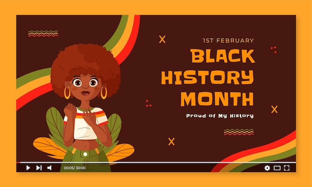 Vetor grátis miniatura do youtube para a celebração do mês da história negra