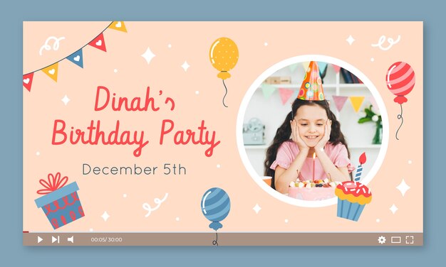 Miniatura do youtube para festa de aniversário infantil