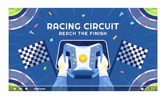 Vetor grátis miniatura do youtube para torneio de corrida