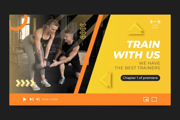 Miniatura do youtube personal trainer gradiente