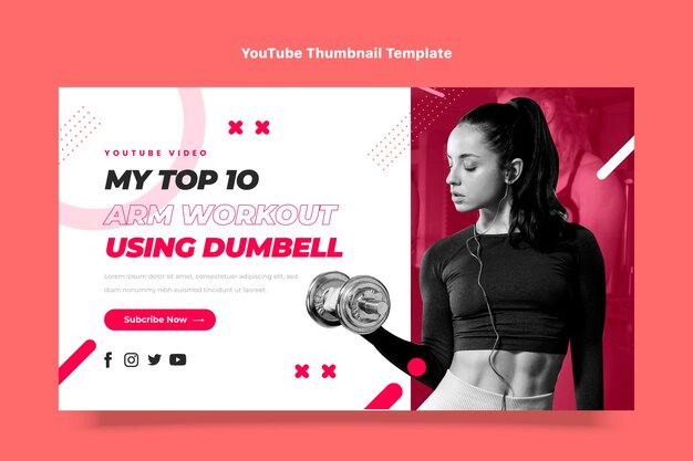 Miniatura plana de fitness do youtube