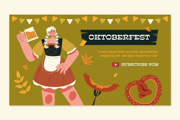 Miniatura plana do youtube para o festival oktoberfest