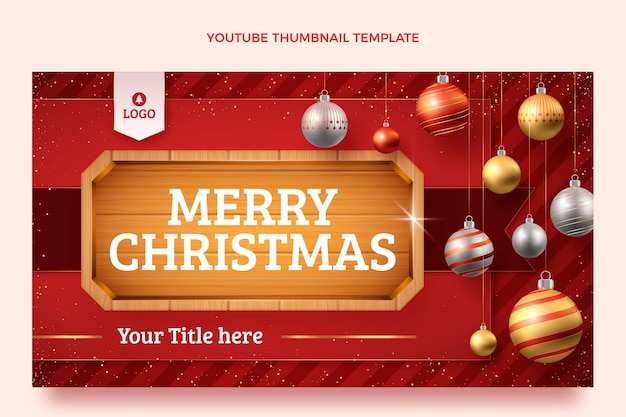 Vetor grátis miniatura realista do youtube de natal