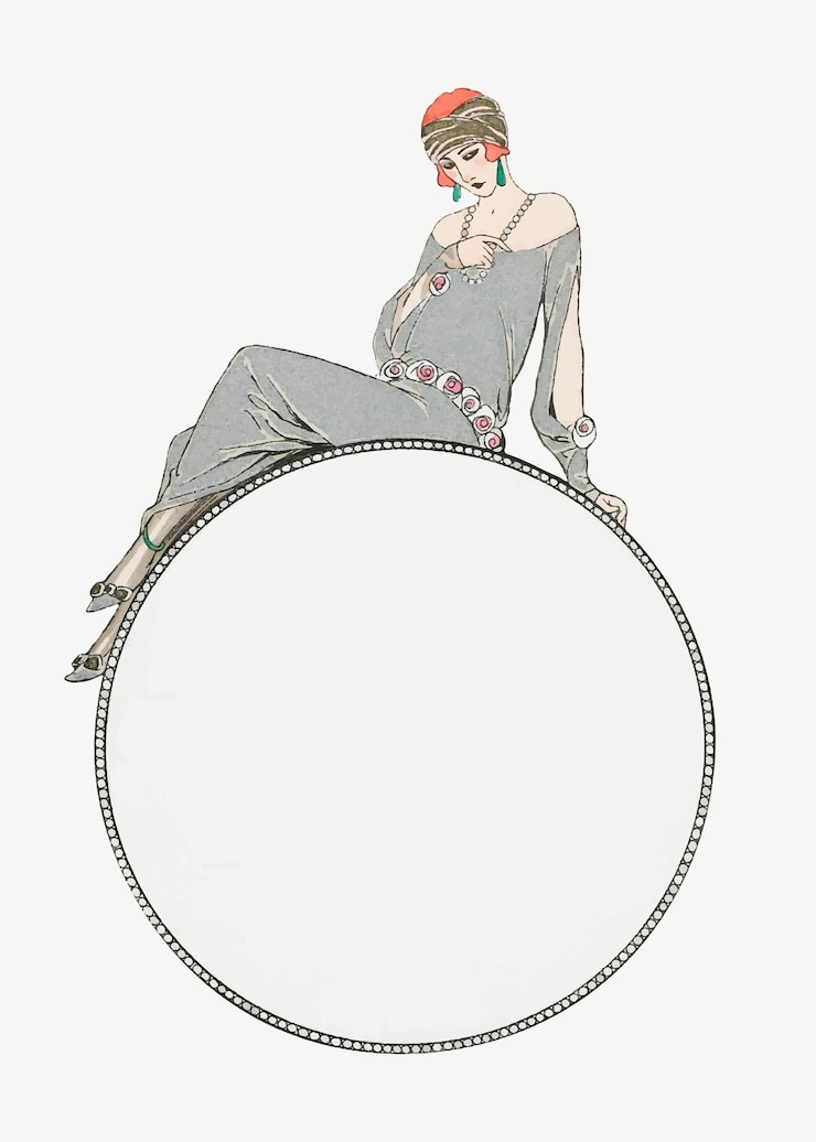Vetor grátis moda feminina bonita do século 19, remix de obras de arte de george barbier