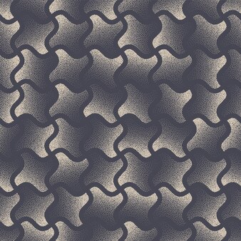 Moda padrão sem emenda vector giro de quatro pontas estrela retrô abstrato. padrão repetido de tweed de pé de ganso. ilustração da arte do ornamento da grade geométrica de tileable. textura pontilhada moderna