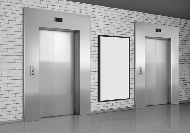 Modelagem de elevador de hotel Elevador e tela de televisão no lobby