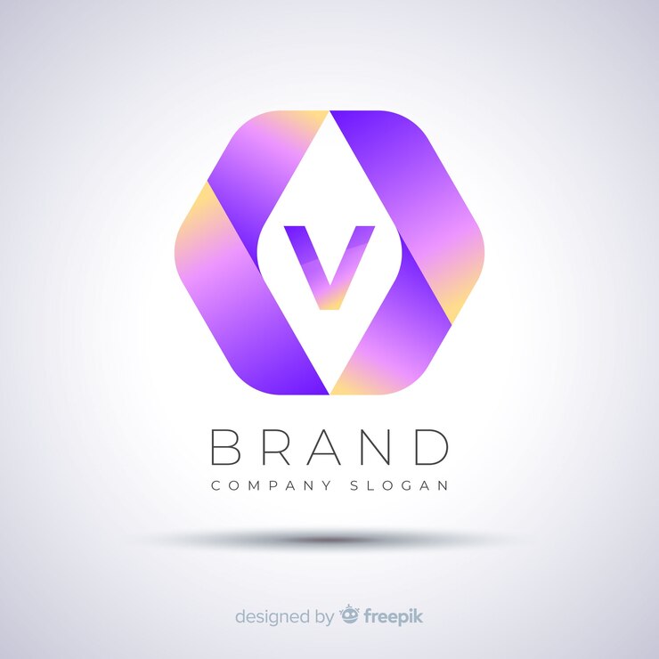 Vetor grátis modelo abstrato gradiente hexagonal logotipo