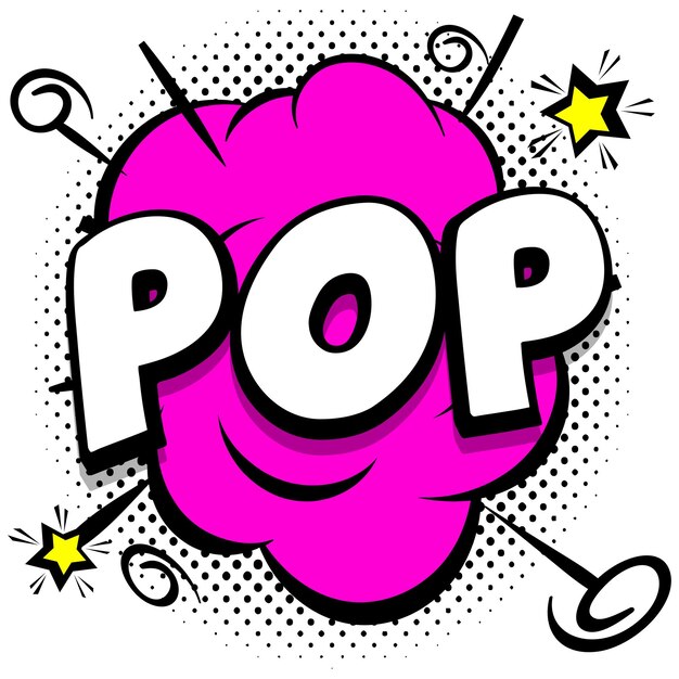 Modelo brilhante Pop Comic com bolhas do discurso em quadros coloridos