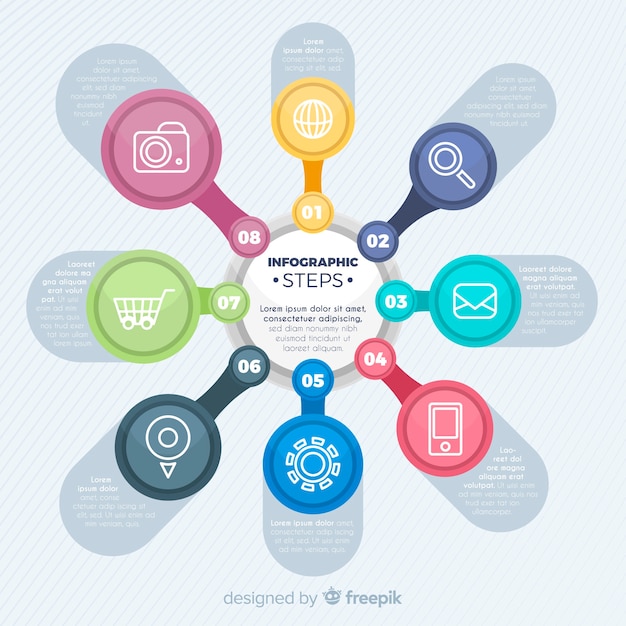 Modelo colorido infográficos