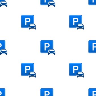 Modelo com padrão de estacionamento azul. logotipo, ícone, etiqueta. estacionamento em fundo branco. elemento da web. ilustração em vetor das ações.