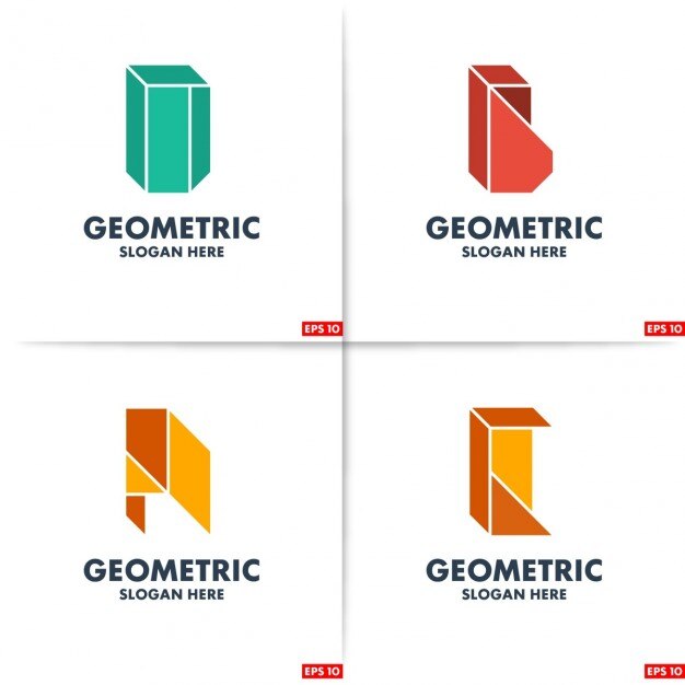 Vetor grátis modelo criativo do logotipo do abcd geometric com lugar para o slogan