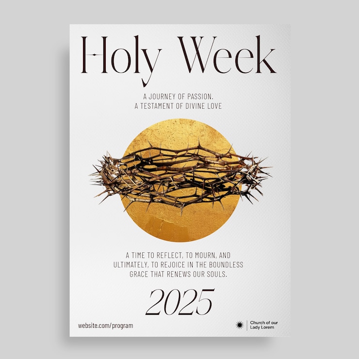 Vetor grátis modelo da semana santa 2025