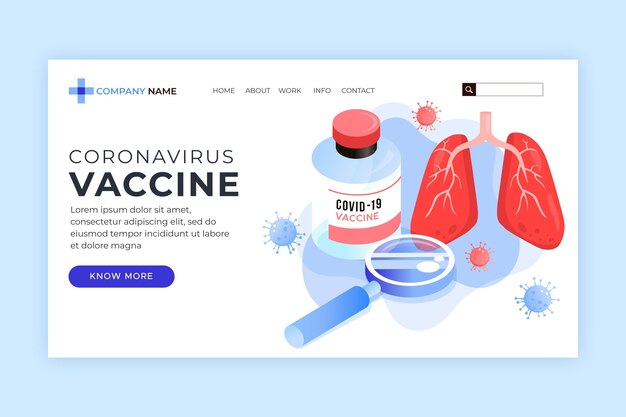 Modelo da web de vacina isométrica de coronavírus ilustrado