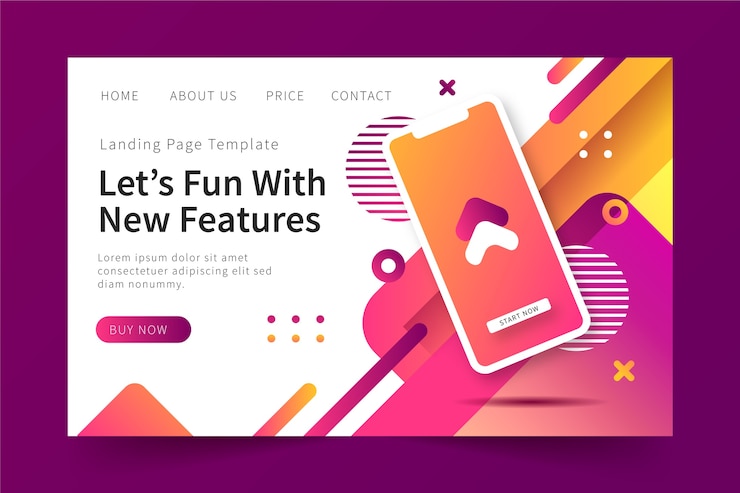 Vetor grátis modelo da web para landing page de negócios com dispositivos móveis
