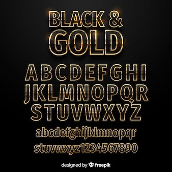 Modelo de alfabeto dourado