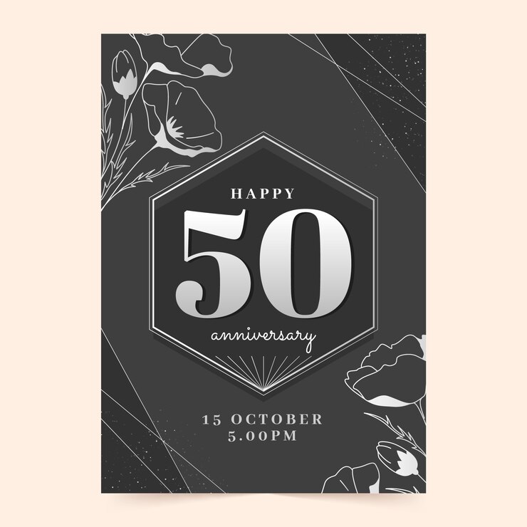 Vetor grátis modelo de aniversário de 50 anos gradiente