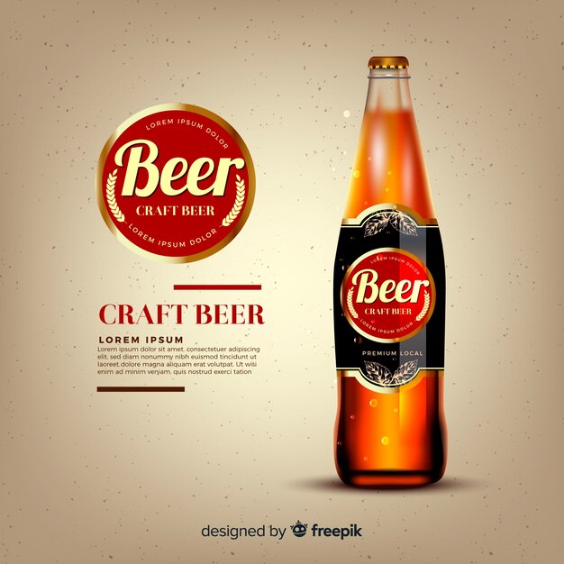 Modelo de anúncio de cerveja realista