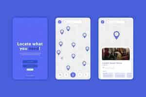 Vetor grátis modelo de aplicativo de localização de criativo