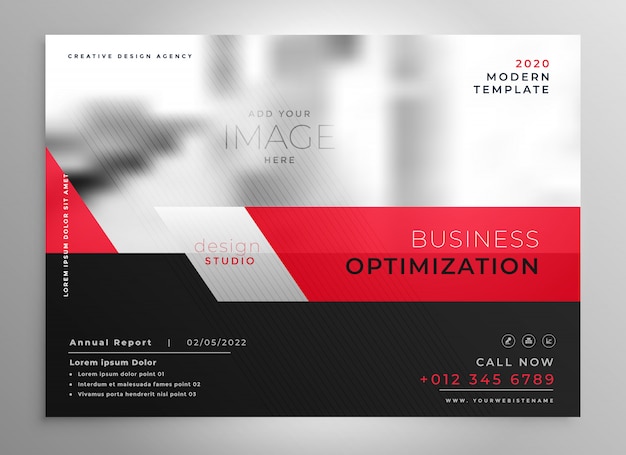 Vetor grátis modelo de apresentação de brochura de vermelho profissional de negócios
