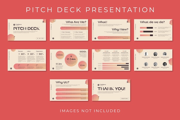 Modelo de apresentação de pitch deck