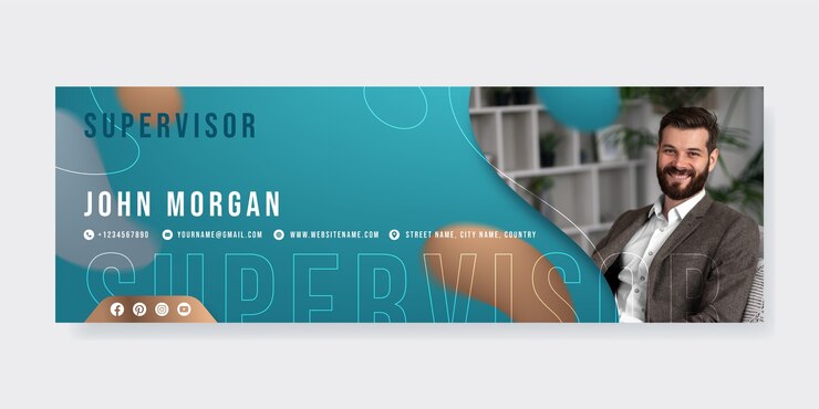 Vetor grátis modelo de assinatura de e-mail de design plano
