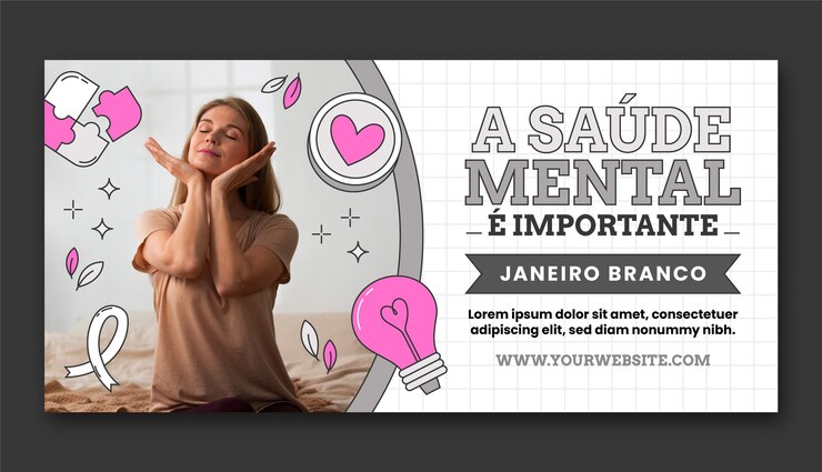 Vetor grátis modelo de bandeira horizontal desenhada à mão janeiro branco