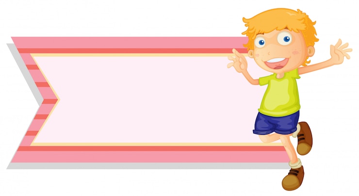 Vetor grátis modelo de banner com menino feliz