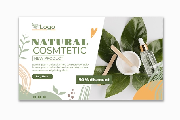 Modelo de banner cosmético com foto