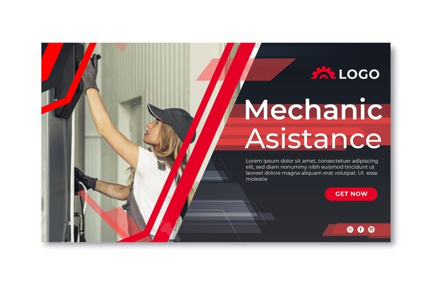 Modelo de banner de assistência mecânica