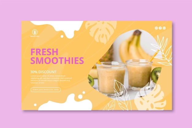 Vetor grátis modelo de banner de barra de smoothies