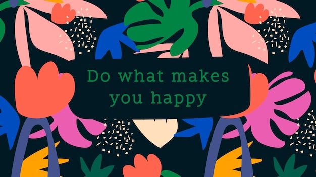Modelo de banner de blog de citação de felicidade, faça o que te deixa feliz, vetor