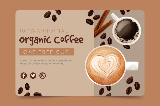 Modelo de banner de café