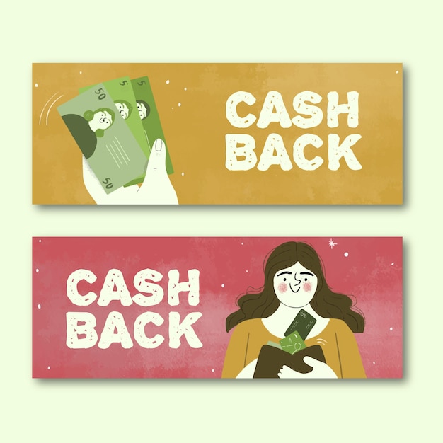 Vetor grátis modelo de banner de cashback