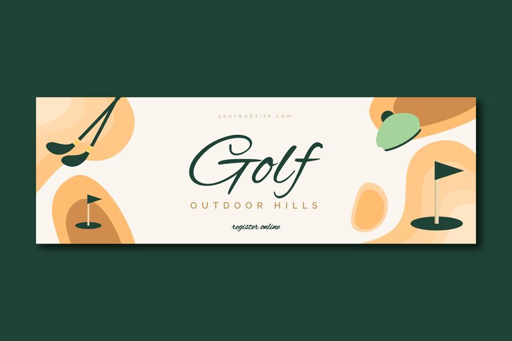Vetor grátis modelo de banner de clube de golfe desenhado à mão