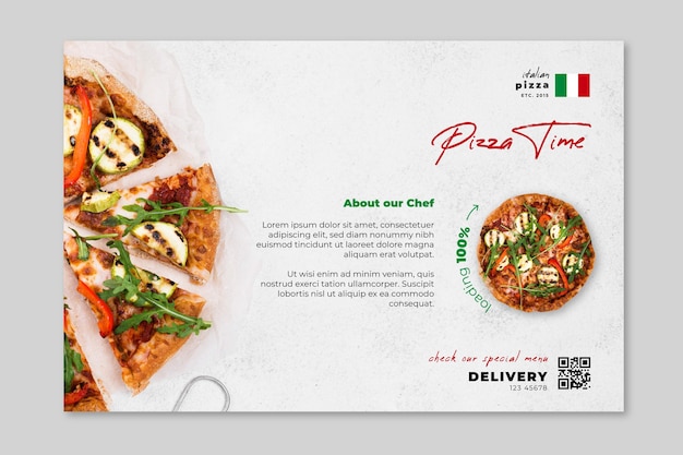 Modelo de banner de comida italiana
