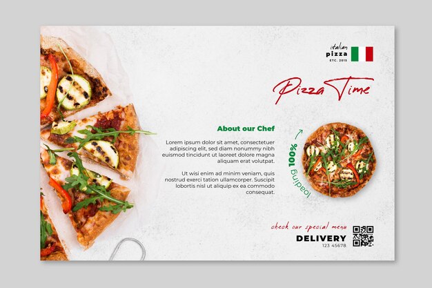 Modelo de banner de comida italiana