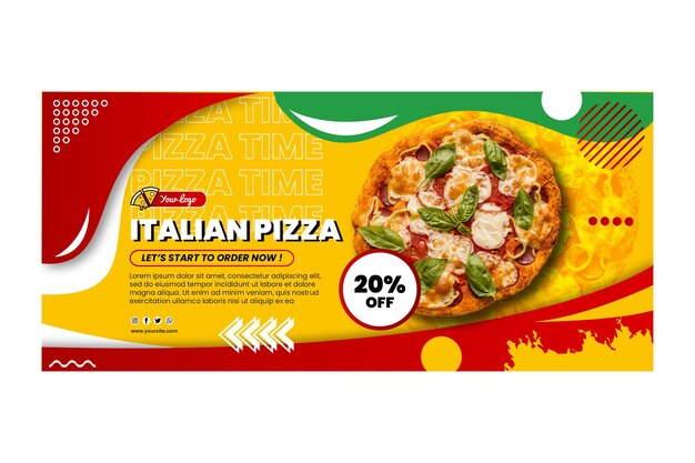 Modelo de banner de comida italiana