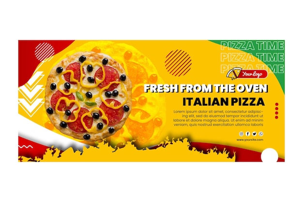 Vetor grátis modelo de banner de comida italiana