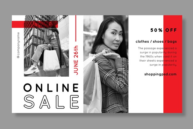 Modelo de banner de compra online