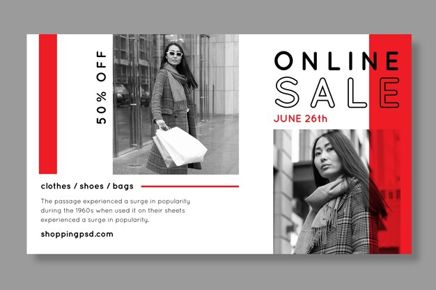 Modelo de banner de compra online