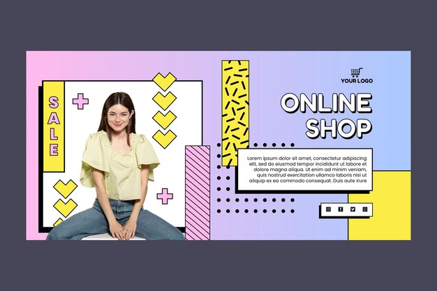 Modelo de banner de compra online
