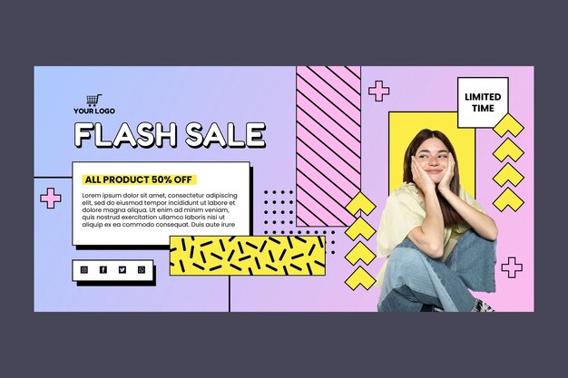 Modelo de banner de compra online