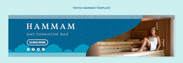 Vetor grátis modelo de banner de contração de hammam design plano