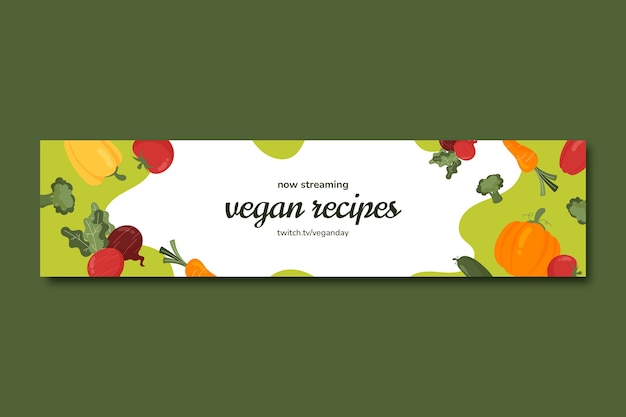 Vetor grátis modelo de banner de contração do dia vegano do mundo plano