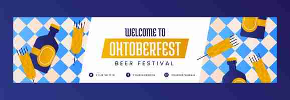 Vetor grátis modelo de banner de contração gradual para celebração da oktoberfest